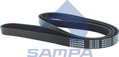 Sampa 207.239 - Поликлиновой ремень www.autospares.lv