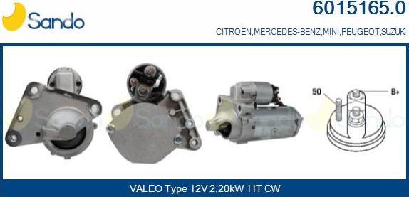 Sando 6015165.0 - Starteris www.autospares.lv