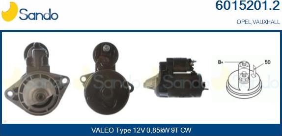 Sando 6015201.2 - Стартер www.autospares.lv