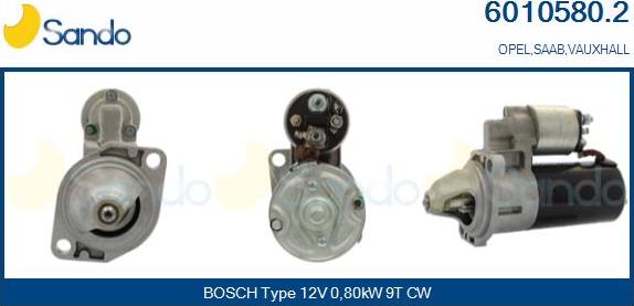 Sando 6010580.2 - Стартер www.autospares.lv