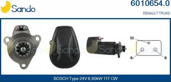 Sando 6010654.0 - Стартер www.autospares.lv