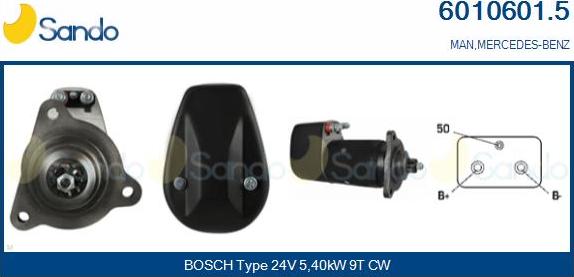 Sando 6010601.5 - Стартер www.autospares.lv