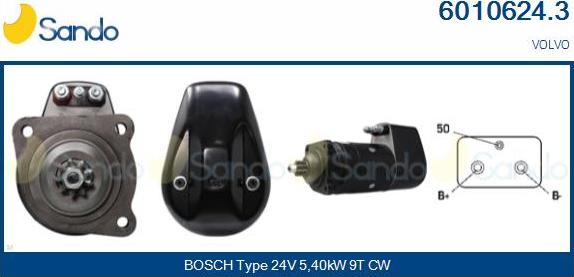 Sando 6010624.3 - Стартер www.autospares.lv