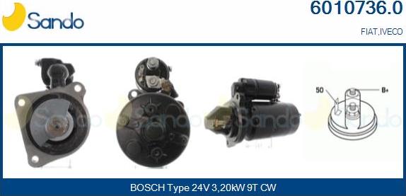 Sando 6010736.0 - Starter www.autospares.lv