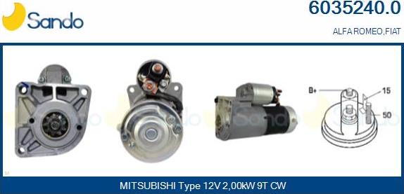 Sando 6035240.0 - Стартер www.autospares.lv