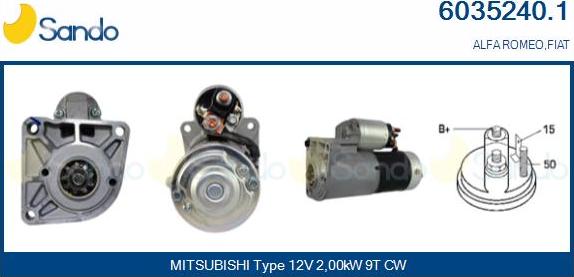 Sando 6035240.1 - Стартер www.autospares.lv