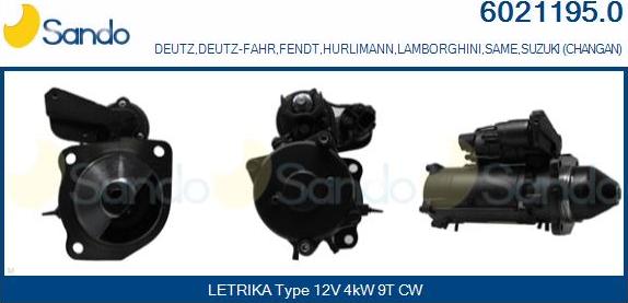 Sando 6021195.0 - Стартер www.autospares.lv