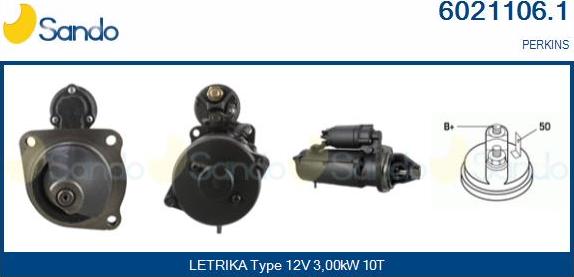 Sando 6021106.1 - Стартер www.autospares.lv