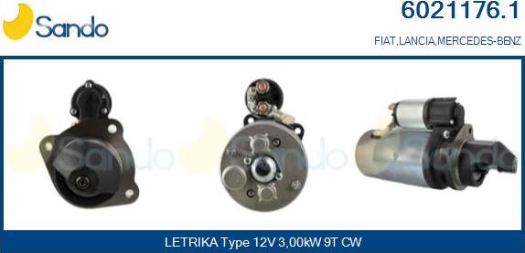 Sando 6021176.1 - Стартер www.autospares.lv