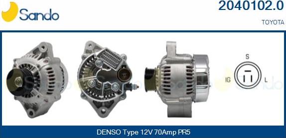 Sando 2040102.0 - Alternator www.autospares.lv