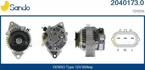 Sando 2040173.0 - Alternator www.autospares.lv