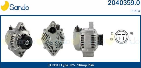 Sando 2040359.0 - Alternator www.autospares.lv