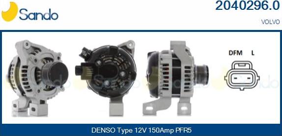 Sando 2040296.0 - Alternator www.autospares.lv