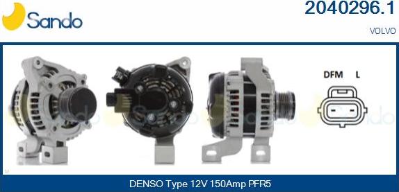 Sando 2040296.1 - Alternator www.autospares.lv