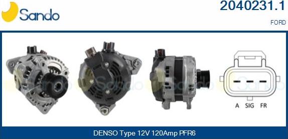 Sando 2040231.1 - Alternator www.autospares.lv