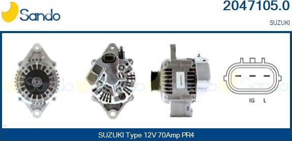 Sando 2047105.0 - Alternator www.autospares.lv