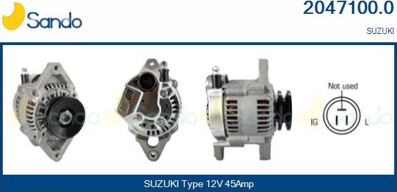 Sando 2047100.0 - Alternator www.autospares.lv