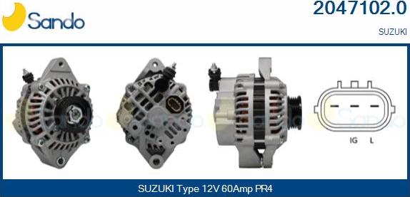 Sando 2047102.0 - Alternator www.autospares.lv