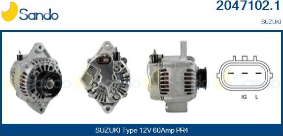 Sando 2047102.1 - Alternator www.autospares.lv