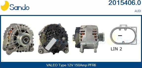 Sando 2015406.0 - Alternator www.autospares.lv