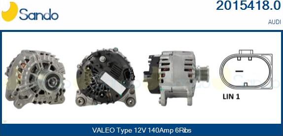 Sando 2015418.0 - Alternator www.autospares.lv