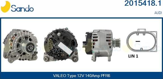 Sando 2015418.1 - Alternator www.autospares.lv