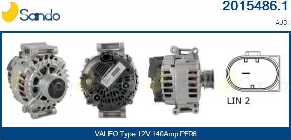 Sando 2015486.1 - Alternator www.autospares.lv