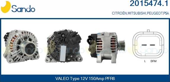 Sando 2015474.1 - Alternator www.autospares.lv