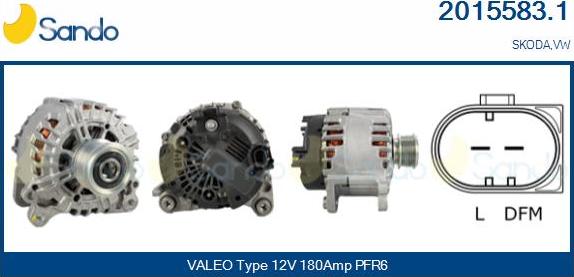 Sando 2015583.1 - Alternator www.autospares.lv