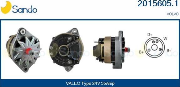 Sando 2015605.1 - Alternator www.autospares.lv