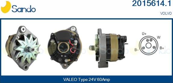 Sando 2015614.1 - Alternator www.autospares.lv