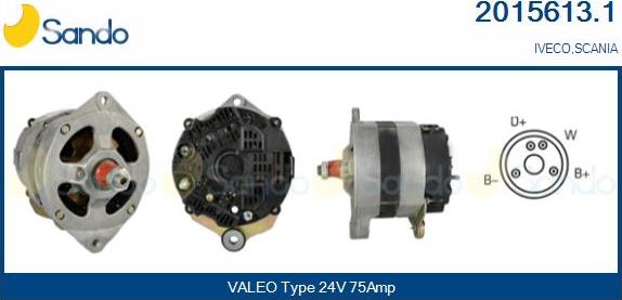 Sando 2015613.1 - Alternator www.autospares.lv