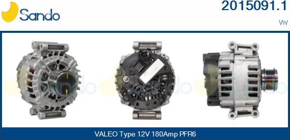 Sando 2015091.1 - Alternator www.autospares.lv