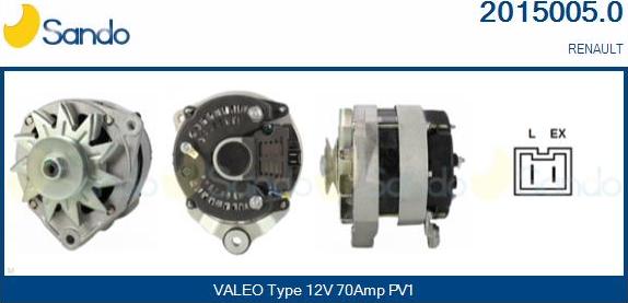 Sando 2015005.0 - Alternator www.autospares.lv