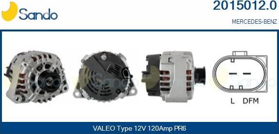 Sando 2015012.0 - Alternator www.autospares.lv