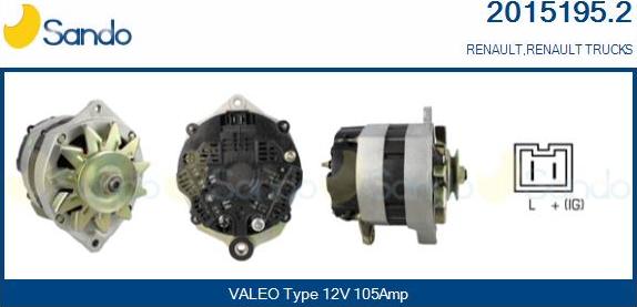 Sando 2015195.2 - Alternator www.autospares.lv