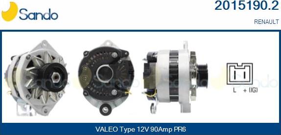 Sando 2015190.2 - Alternator www.autospares.lv