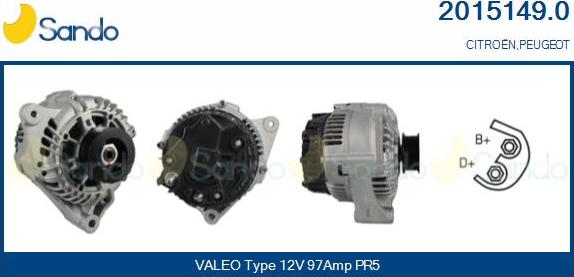 Sando 2015149.0 - Alternator www.autospares.lv