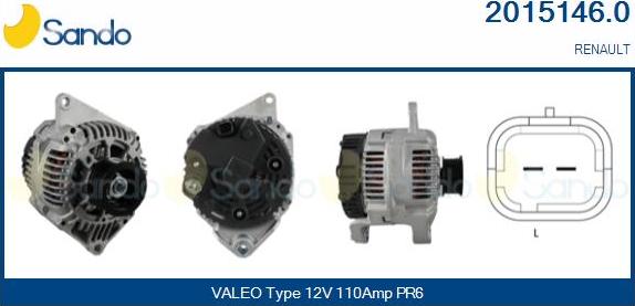 Sando 2015146.0 - Alternator www.autospares.lv