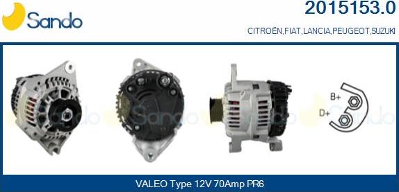 Sando 2015153.0 - Alternator www.autospares.lv