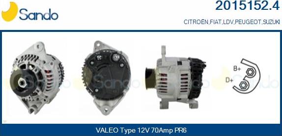 Sando 2015152.4 - Alternator www.autospares.lv