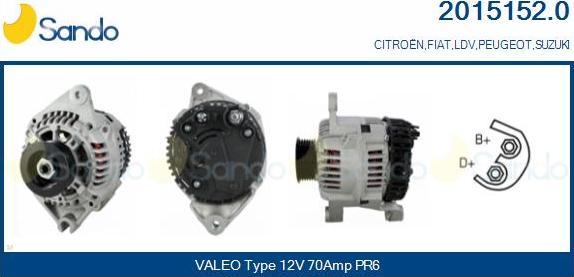 Sando 2015152.0 - Alternator www.autospares.lv