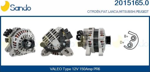 Sando 2015165.0 - Alternator www.autospares.lv