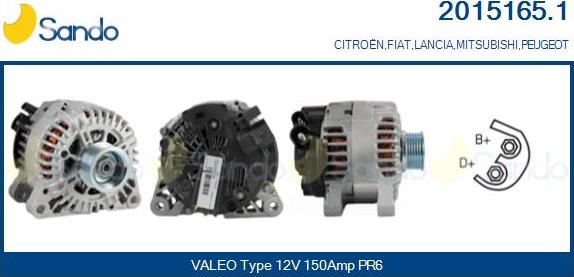 Sando 2015165.1 - Alternator www.autospares.lv