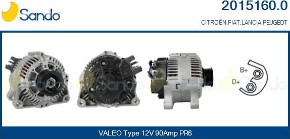 Sando 2015160.0 - Alternator www.autospares.lv