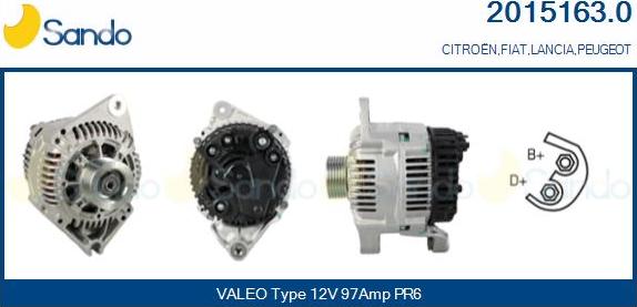 Sando 2015163.0 - Alternator www.autospares.lv