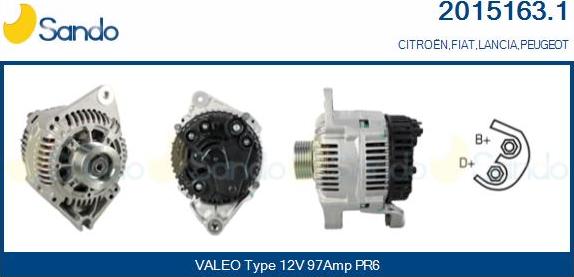 Sando 2015163.1 - Alternator www.autospares.lv