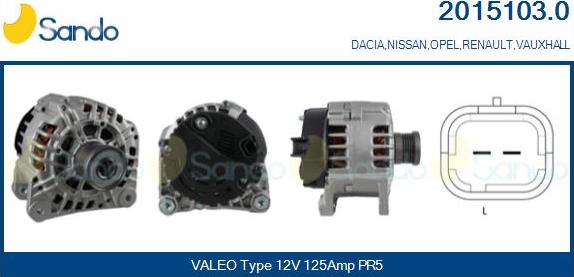 Sando 2015103.0 - Alternator www.autospares.lv