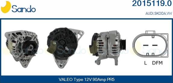 Sando 2015119.0 - Alternator www.autospares.lv