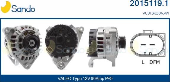 Sando 2015119.1 - Alternator www.autospares.lv